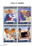 Djibouti 2019 P.P. Harris 4v M/s, Mint NH, Various - Rotary - Rotary, Lions Club