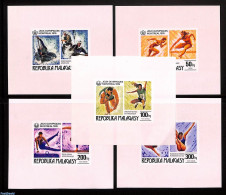 Madagascar 1976 Olympic Games Montreal 5 S/s Imperforated, Mint NH, Sport - Athletics - Gymnastics - Kayaks & Rowing -.. - Athlétisme