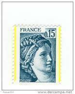 Sabine 0.15fr Bleu Vert YT 1966e Avec Deux Demi-bandes Phospho. Voir Le Scan. Cote YT : 15 €, Maury N° 1966a : 25 €. - Ongebruikt