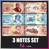 3 Notes Ser! Thomas Stebbins USA $50 STATES Polymer Fantasy Private Banknote Note - Verzamelingen