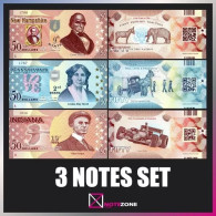 3 Notes Ser! Thomas Stebbins USA $50 STATES Polymer Fantasy Private Banknote Note - Collezioni