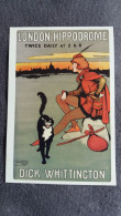 CPM CHAT NOIR AFFICHE PUBLICITAIRE DICK WHITTINGTON LONDON HIPPODROME - Gatos