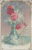 Cs544 Cartolina Augurale Vaso Di Fiori 1910 - Andere & Zonder Classificatie