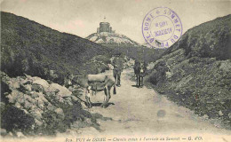 63 - Puy De Dome - Chemin Reux à L'arrivée Du Sommet - Animée - Anes - CPA - Voir Scans Recto-Verso - Otros & Sin Clasificación