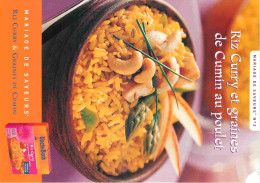 Recettes De Cuisine - Riz Curry Et Graines De Cumin Au Poulet - Carte Publicitaire Uncle Ben's - Gastronomie - CPM - Car - Recetas De Cocina