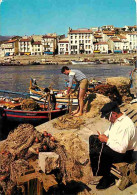 Metiers - Peche - Pecheur - Scènes De Pêche En Méditerranée - Remaillage De Filets Et Bateaux De Pêche à Quai - Carte Ne - Pesca