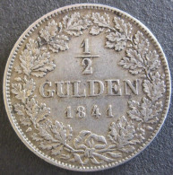 Allemagne. Wurtemberg 1/2 Gulden 1841 Wilhelm I , En Argent , KM# 573 - Monedas Pequeñas & Otras Subdivisiones