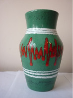 Vase West Germany - Scheurich - Vert Rouge Et Blanc - Sonstige & Ohne Zuordnung