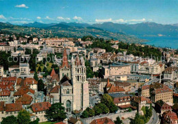 12675707 Lausanne VD Vue Aerienne Generale Au Premier Plan La Cathedrale Lausann - Altri & Non Classificati