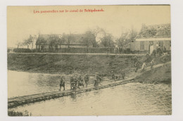 Guerre 14-18 : Soldats à Bicyclette : Passerelles Sur Le Canal à Schipdonck (F7677) - Deinze