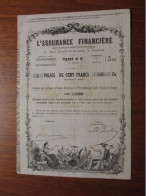 FRANCE - PARIS 1883 - L'ASSURANCE FINANCIERE - POLICE DE 100 FRS - BELLE DECO - Andere & Zonder Classificatie