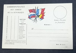 Carte De Franchise Militaire Modèle B Indice *C Sans Signature Stern Gr Et Sans Imp Nat - Guerre De 1914-18