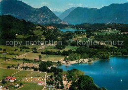 12674137 Agno Lago Di Lugano Camping Agno Fliegeraufnahme Agno - Autres & Non Classés