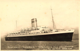 Paquebot " PASTEUR " De La Compagnie Sud Atlantique * Carte Photo * Bateau Pasteur - Piroscafi