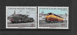 LUXEMBOURG 1966 TRAINS-EXPO PHILATELIQUE YVERT N°686/687 NEUF MNH** - Trenes