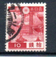 JAPON - JAPAN - 1937 - PORTE YOMEIMON - YOMEIMON GATE - 10 SEN - Oblitéré - Used - - Gebraucht