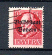 ALLEMAGNE - BAYERN - BAVIERE - BAVARIA - LOUIS III - 1919 - 10 Pfg - Oblitéré - Used - Surcharge - Overprint - - Usados
