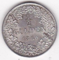 Allemagne. Bade . 1/2 Gulden 1861 Friedrich I , En Argent , KM# 243 - Small Coins & Other Subdivisions