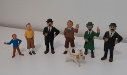 Lot De 7 Figurines Tintin Et Milou Tournesol Dupont Bully Bullyland Esso Et Lu - Tintin