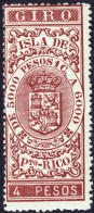 ESPAGNE / ESPANA - COLONIAS (Puerto-Rico) 1895 Sellos Para GIRO Fulcher 100 4P Granate Nuevo* - Porto Rico