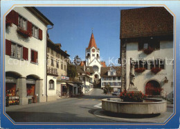 12588497 Weinfelden Zentrum Hauptstrasse Brunnen Gasthaus Kirche Weinfelden - Other & Unclassified