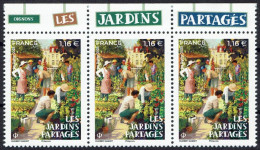 FRANCE 2023 - Les Jardins Partagés - Bande De 3 Haut De Feuille Avec Texte - YT 5710 Neuf ** - Nuovi