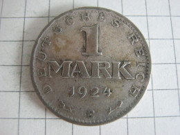 Germany 1 Mark 1924 E - 1 Marco & 1 Reichsmark