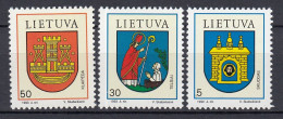 LITHUANIA 1993 Coat Of Arms MNH(**) Mi 526-528 #Lt1158 - Lituania
