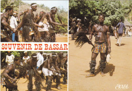 TOGO . LOME (ENVOYE DE). CPSM.  MULTIVUES. " DANSE BASSAR ".  ANNEE 1989 + TEXTE + TIMBRE - Togo