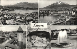 12573147 Luzern LU Teilansicht Historische Bruecke Denkmal Brunnen Personenschif - Sonstige & Ohne Zuordnung