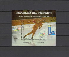 Paraguay 1980 Olympic Games Lake Placid S/s With "A" Number MNH - Hiver 1980: Lake Placid