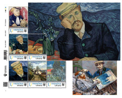 Ukraine 2023, Medicine, Homeopathy, Doctor Paul Gachet, Painting Vincent Van Gogh, Paul Cezanne, Sheetlet Of 6v - Oekraïne