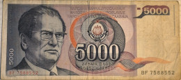 5000 Dinara, 1985. Yugoslavia - Joegoslavië