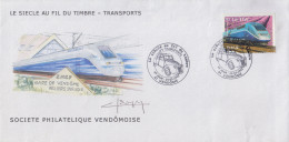 Enveloppe  FDC   1er  Jour   FRANCE   Transports  :  Le  T.G.V     VENDOME    2002 - 2000-2009