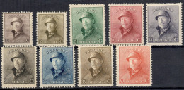 BELGIE 1919 - ALBERT I - N° 165 TOT 173 - MNH** - 1919-1920 Roi Casqué