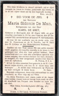 Bidprentje Balegem - De Man Maria Sidonie (1859-1921) Plooien - Andachtsbilder