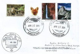 2024: "Deer Creek Falls AZ & Nevada Fall CALIF ", Letter From Albany NY, To Andorra,with Arrival Postmark - Briefe U. Dokumente