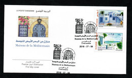 2018- Tunisie- Euromed- Maisons De La Méditerranée- FDC - Gezamelijke Uitgaven