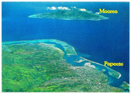 *CPM  - 987 - POLYNÉSIE FRANÇAISE - Ville De PAPEETE Devant L'Ile De MOOREA - Polynésie Française