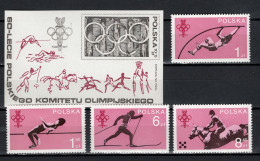 Poland 1979 Olympic Games, Olympic Commitee, Equestrian Etc. Set Of 4 + S/s MNH - Verano 1980: Moscu