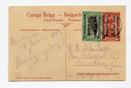 !!! ENTIER POSTAL DU CONGO BELGE SURCH EST AFRICAIN ALLEMAND OCCUPATION BELGE, CACHET D'USUMBURA DE 1922 - Cartas & Documentos
