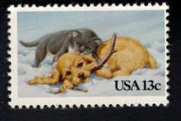 205987591 1982 SCOTT 2025 (XX) POSTFRIS MINT NEVER HINGED  - CHRISTMAS ISSUE - PUPIES DOG AND CAT IN SNOW - Nuevos