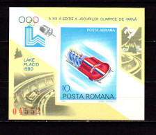 Romania 1979 Olympic Games Lake Placid, Space S/s Imperf. MNH - Winter 1980: Lake Placid