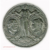 Rare Médaille étain Pays-Bas, Mariage WILLEM III & EMMA VAN WELDERCK 1879 - Monarchia / Nobiltà