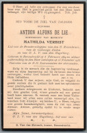 Bidprentje Berendrecht - De Lie Antoon Alfons (1864-1936) - Images Religieuses