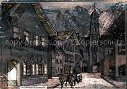 72776501 Mittenwald Karwendel Tirol Obermarkt Kuenstlerkarte Mittenwald Karwende - Altri & Non Classificati