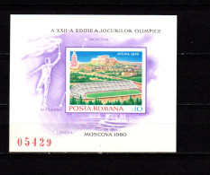 Romania 1979 Olympic Games Moscow S/s Imperf. MNH - Summer 1980: Moscow