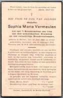 Bidprentje Berlaar - Vermeulen Sophia Maria (1869-1936) - Devotion Images
