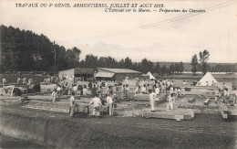 Militaire Travaux Du 5e Génie Armentieres 1912 CPA Estacade Sur La Marne , Préparation Des Chevalets - Reggimenti