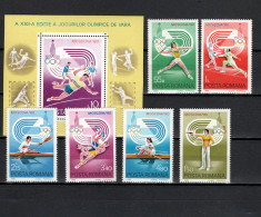 Romania 1980 Olympic Games Moscow, Handball, Fencing, Rowing, Wrestling Etc. Set Of 6 + S/s MNH - Summer 1980: Moscow